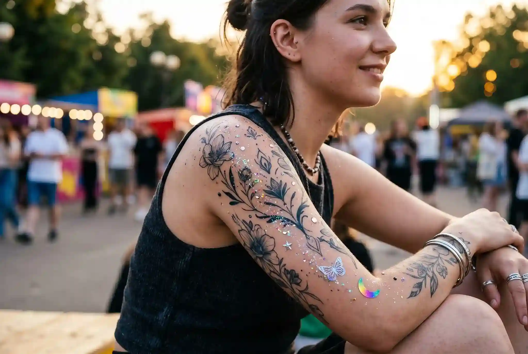 Body art 2026: naklejki, blask i tatuaże